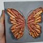 Amber & Copper Open Wing Butterfly on Deep Gray Canvas