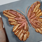 Amber & Copper Open Wing Butterfly on Deep Gray Canvas