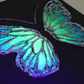 Green & Yellow Blacklight Open Wing Butterfly