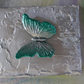 Green 3D Butterfly on Silver Background