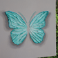 Tiffany Blue Elegant Open Wing Butterfly on Gray Canvas