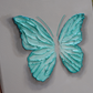 Tiffany Blue Elegant Open Wing Butterfly on Gray Canvas