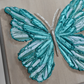 Ocean Open Wing Butterfly on Distressed Gray Canvas