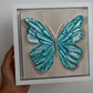 Ocean Open Wing Butterfly on Distressed Gray Canvas