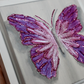 Orchid Open Wing Butterfly on Distressed Gray Canvas