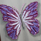 Orchid Open Wing Butterfly on Distressed Gray Canvas