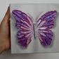 Orchid Open Wing Butterfly on Distressed Gray Canvas
