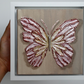 Rose Gold Open Wing Butterfly on Distressed Gray Canvas