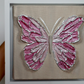 Taffy Pink Open Wing Butterfly on Distressed Gray Canvas