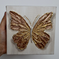 Tawny Open Wing Butterfly on Distressed Gray Canvas